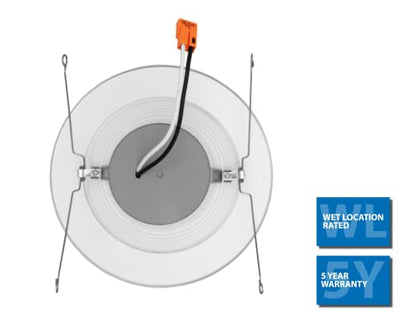 Nicor DLR56(v6) 5/6-inch White 900 Lumen 3000K Recessed LED Downlight with Baffle (12 Pack) (DLR566091203KWHBF-12) - color: White Baffle, style: 12 Pack