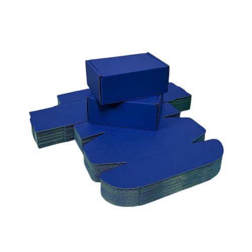 50 Pack 4.3x3.1x2 in Industrial Blue Mini Shipping Boxes - color: Industrial Blue, size: 4.3x3.1x2 in