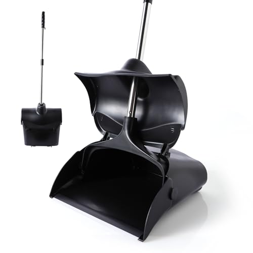 Yocada Commercial Dustpan with Wheels and Windproof Cover Indoor&Outdoor