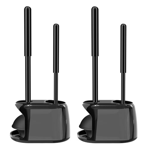 SetSail 2 Packs Toilet Brush and Plunger Set, Semi-Hidden Toilet Plungers - color: Black, size: 2 packs
