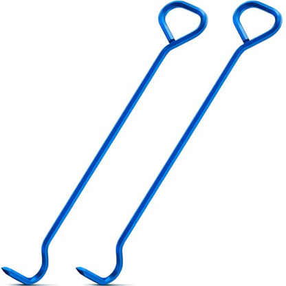 Therwen 2 Pcs 30 Inch Manhole Cover Hook Tool, 5/8" Hex Alloy Steel, Blue - color: Blue, size: 30 Inch