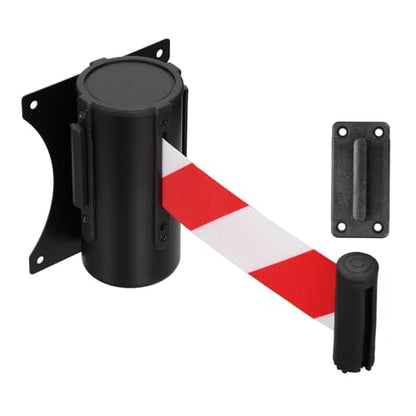 PATIKIL Fixed Wall Mount Retractable Belt Barrier 10 Feet, Red-White 1 Pcs - color: Red-White, size: 10 Feet
