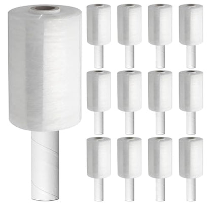 Stretch Wrap Film, 15" x 1000Ft Shrink Wrap Roll with Handles,60 Gauge Stretch Wrap Industrial Strength, Plastic Wrap for Pallet Wrapping Shipping Moving and Surface Protection (12 Pack-5"-80 Gauge) - size: 12 Pack-5"-80 Gauge