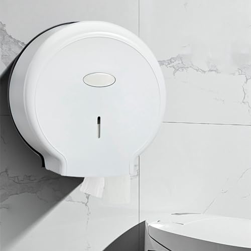 Jumbo Toilet Paper Dispenser, Roll Toilet Paper Holder for Mall(White)