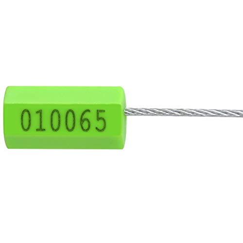 20pcs Security Marking Cable Seals Tamper Proof Steel Wire Seal Numbered Shipping Seals Disposable Pull Tight Self-Locking Cable Seal Truck, Trailers, Cargo, Containers Seal Ties Straps (Green, 20pcs) - color: Green, size: 20pcs