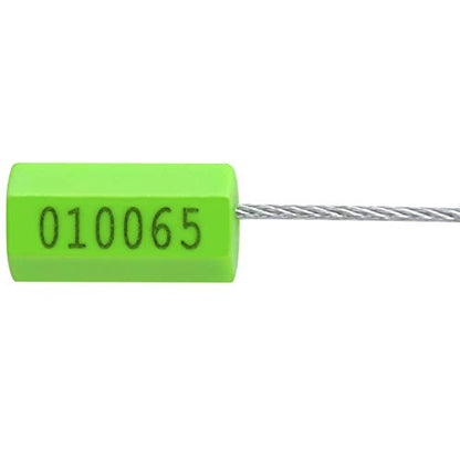 20pcs Security Marking Cable Seals Tamper Proof Steel Wire Seal Numbered Shipping Seals Disposable Pull Tight Self-Locking Cable Seal Truck, Trailers, Cargo, Containers Seal Ties Straps (Green, 20pcs) - color: Green, size: 20pcs