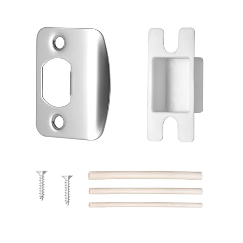 Door Strike Plate for Interior Doors, Polished Chrome, 1 Pack - color: Polished Chrome, size: 1 Pack