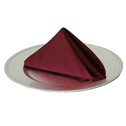 Your Chair Covers - 10 Pack 20 Inch L'Amour Satin Napkins, Oversized, Double Folded and Hemmed Table Napkins for Restaurant, Bistro, Wedding, Thanksgiving and Christmas (Burgundy) - color: Burgundy