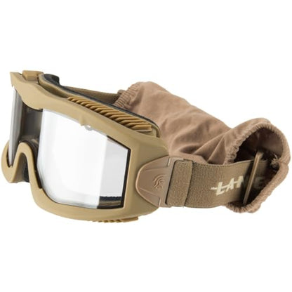 Lancer Tactical AERO Airsoft Tactical Safety Goggles ANSI Z87.1-Anti-Fog Glasses, 3mm Dual Pane Lens for Hunting, Paintball - color: Tan
