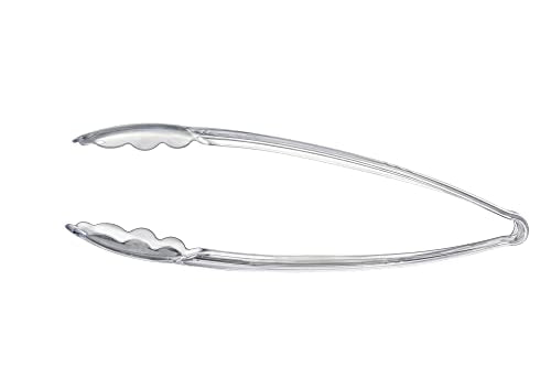 [Clear Tongs 12'' Inches] Plasticpro 12'' Serving Tongs Heavy Duty Reusable Kitchen and BBQ Clear Serving Tongs for party's, Caterings, Events, Buffet, Weddings, And every Day use Pack of 12 - color: Clear, size: 12 x 12''