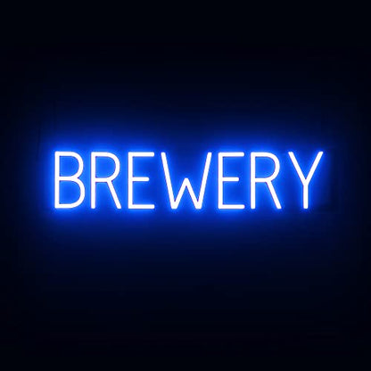 SpellBrite LED Neon BREWERY Sign for Business - Blue, 29" x 6" - color: Blue, size: BREWERY (29"x6.3")