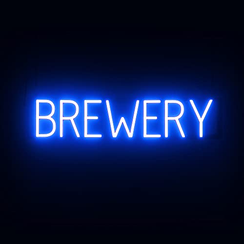 SpellBrite LED Neon BREWERY Sign for Business - Blue, 29" x 6" - color: Blue, size: BREWERY (29"x6.3")