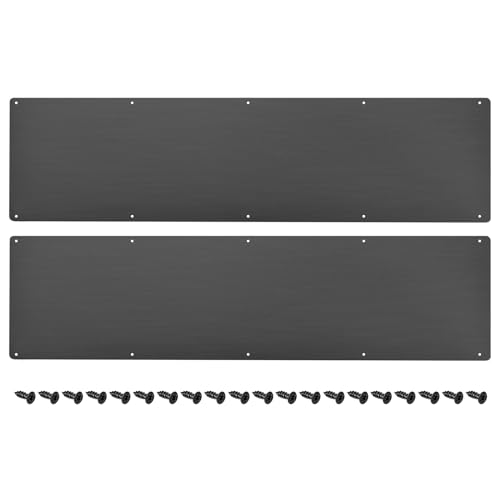 uxcell 2pcs Door Kick Plate, 8 x 30 Inches Aluminum Kick Plate Door Plate, 2 mm Thickness, for Exterior Front Door or Back Door, Black - color: Black, size: 8 x 30 Inch