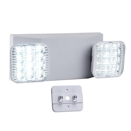 LED Emergency Lights for Business Home Power Failure,4Hours 300lm Automatic Battery Backup,Rechargeable Emergency Exit Lighting Fixtures,Hardwired, UL 924 AC85-277V - color: White, size: Square with L N Wires