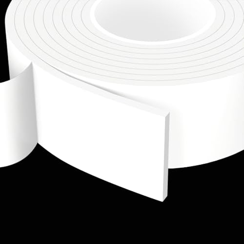 16.4 Feet Foam Weather Stripping Tape,2 Inch W x 1/4 Inch T,High Density Insulation Tape,Self-Adhesive Seal Strip for Doors & Windows-Draft Blocker,Soundproofing,Waterproof,White - color: White, size: 2 IN x 1/4 IN x 16.4FT