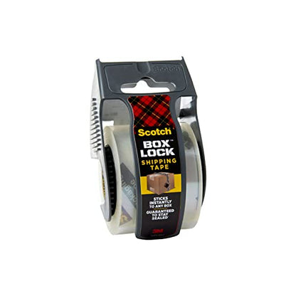 Scotch Box Lock Packaging Tape, 1 Roll with Dispenser, 1.88 in x 800 in, Extreme Grip, Sticks Instantly to Any Box (195) (Pack of 2) - size: 1 Roll (Pack of 2)