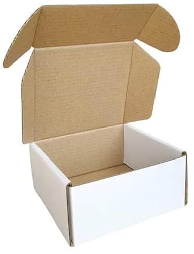4x4x2'' (Inner Size) Corrugated Mailer, 25 Pack, Cardboard Small Shipping Boxes, Oyster White (CM442-25) - color: White-25 Pack, size: 4x4x2''