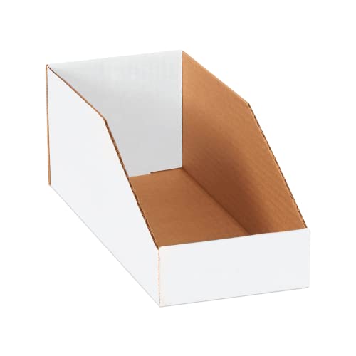 BOX USA Storage Bins 5x12x4.5, White, 50-Pack