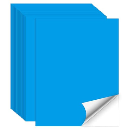 Printable Sticker Paper, 20 Sheets Blue Printable Sticker Paper, Laser/Inkjet Printing- Matte Blue, Letter Size (8.5" x 11") - color: Blue, size: 8.5" x 11"