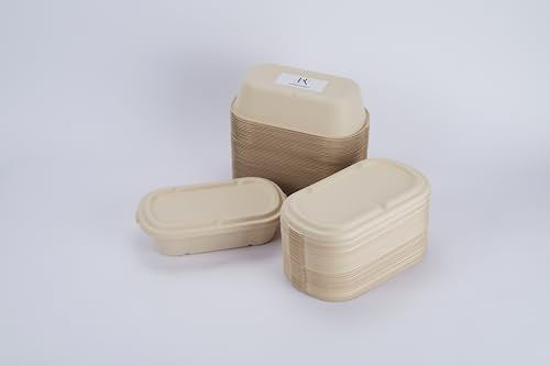[100% Eco-Friendly] 34 oz Disposable Food Containers with Lids – Sugarcane Pulp Take Out Containers, Biodegradable Lunch Box, Compostable and Microwave Safe To-Go Boxes for Meal Prep – Pack of 50 - size: 34 OZ