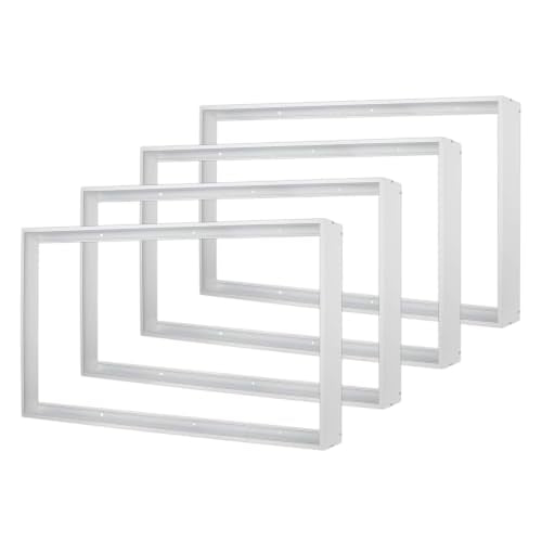 4 Pcs 4x2FT Aluminum Surface Mount Kit for LED Flat Panel Light, Surface Mounting Bracket Kit, 48"x 24" Ceiling Light Frame, Good for Panel and Drop Ceiling Troffer Light Fixtures - color: 2*4, size: 4 Pack