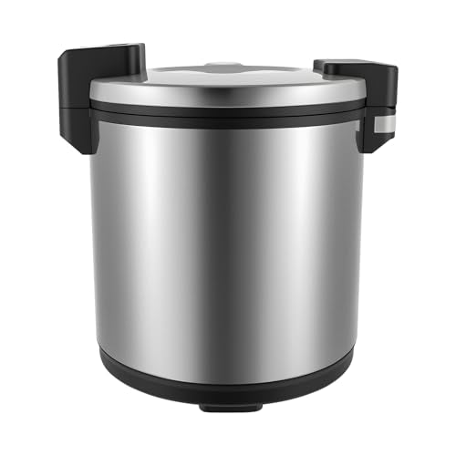 Electric Rice Warmer, 23L/6Gal Commercial Stainless Steel Electric Food Warmer with Rice Spoon & Cover Heavy Duty Rice Warmer 100 Cups Adjustable Warm Function Only (Silver) - color: Silver