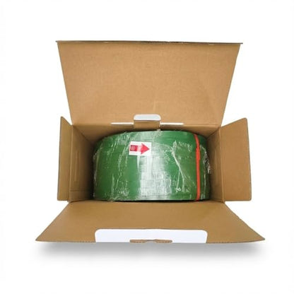Heavy Duty Green PET Strapping Roll – Polyester Packaging Banding Coil 5/8" x 1000' x 0.035", 1400 lbs Break Strength Pallet Strap, Impact Resistant Plastic Strapping with Self-Dispensing Box - size: 1000 FT Roll