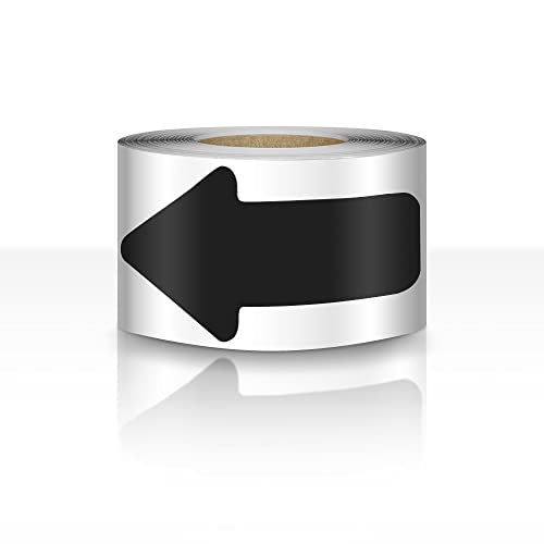 EVQ Black Arrow Floor Sticker Tape 3 x 6 Inch Directional Vinyl 200 PCS - color: Black, size: 3"×6"