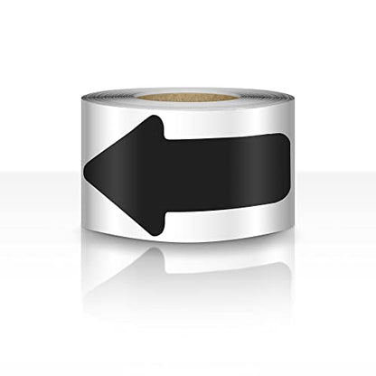 EVQ Black Arrow Floor Sticker Tape 3 x 6 Inch Directional Vinyl 200 PCS - color: Black, size: 3"×6"