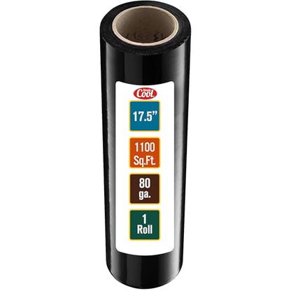 Simply Cool Stretch Wrap 17.5 Inch 80 Gauge Shrink Wrap Black - color: Black, size: 1 Pack