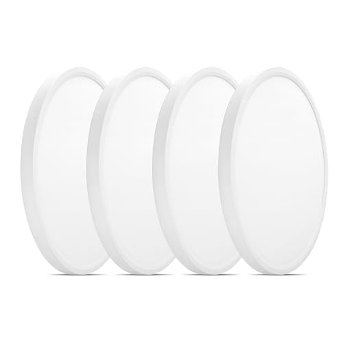 8 Inch LED Ceiling Light - Dimmable 5CCT 0.67inch Ultra Thin Surface Mount Lighting, 120V 15W 1200LM Edge-lit Flat Panel Light for Bedroom, Closet, No Flicker, 8 Inch 4Pack White - color: White-4 Pack, size: 8 Inch