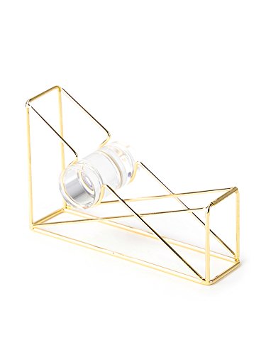U Brands Desktop Tape Dispenser, Wire Metal, Gold - 898U06-48 - color: Gold