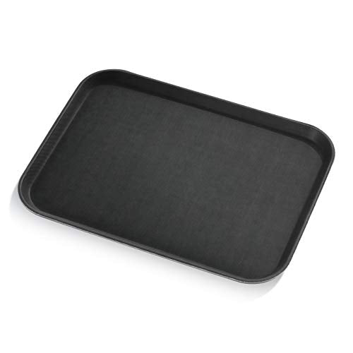 New Star Foodservice Restaurant Grade Non-Slip Tray, Plastic, Rubber Lined, Rectangular (Black, 15-Inch x 20-Inch) - color: Black, size: 15-Inch x 20-Inch
