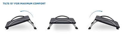Mount-It! Foot Rest Under Desk, Chrome Legs, Rocking 15° Tilt & Bumps