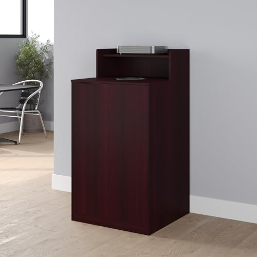 Flash Furniture Trash Can Enclosure, 32 Gallon, Mahogany - color: Mahogany