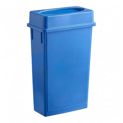 23 Gallon Slim Rectangular Commercial Trash Can, Heavy Duty Plastic Indoor Waste Bin for Kitchen, Office, Restaurant, School, Restroom & Janitorial Use (Dark Blue, with Lid) - color: Dark Blue