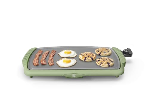 GreenLife 20" Extra Large Electric Griddle, Sage - color: Sage Green