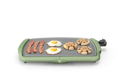 GreenLife 20" Extra Large Electric Griddle, Sage - color: Sage Green
