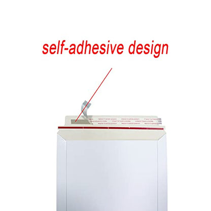 Bonfasvo Rigid Mailers 30 Pack 10 x 13.5 inches White Self Seal Stay Flat Bulk Cardboard Kraft No Bend Mailers Peel and Seal for Document Photos Pictures Papers Files CD - color: White, size: 10 x 13.5 Inch (30 Pack)