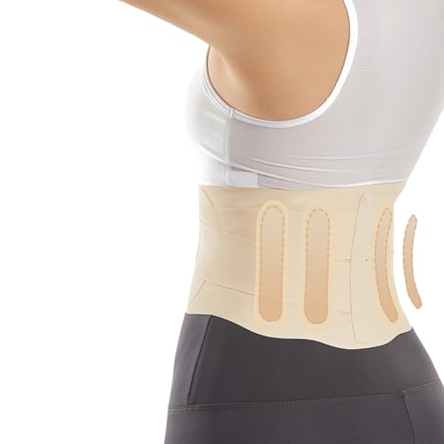 Super Thin Back Brace for Lower Back Pain Women Men, Lumbar Support Waist Support Brace for Women Lower Back Pain Relief Products, Hip Belt Waist Belt Sciatic Nerve Brace for Women Men (Beige, Medium) - color: Beige, size: Medium