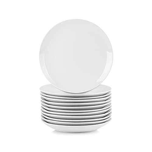 10 Strawberry Street 7.5" Catering Coupe Salad/Dessert Plate, Set of 12,White - size: 7.5" Salad Plate, style: Coupe