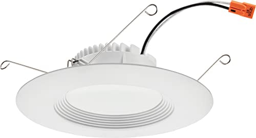 Juno RB56 SWW5 CP6 MW M2 RetroBasics Downlight Trim Kit, Switchable LED White, Baffle Trim, Switchable CCT, 2700K, 3000K, 4000K, and 5000K, 5- to 6-Inch, 6-Pack, Matte White - color: Switchable White, size: 5/6-Inch (6-Pack), style: Standard | Non-Adjusta
