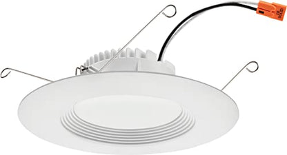 Juno RB56 SWW5 CP6 MW M2 RetroBasics Downlight Trim Kit, Switchable LED White, Baffle Trim, Switchable CCT, 2700K, 3000K, 4000K, and 5000K, 5- to 6-Inch, 6-Pack, Matte White - color: Switchable White, size: 5/6-Inch (6-Pack), style: Standard | Non-Adjusta