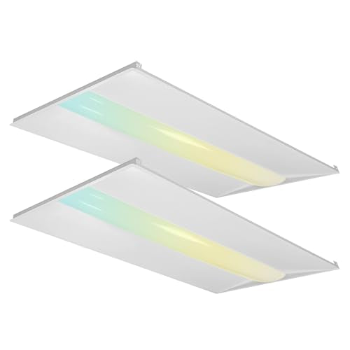 2x4 LED Troffer Light with Sensor Base Ready, ETL Listed, 2PK - style: 2PK Light Fixture