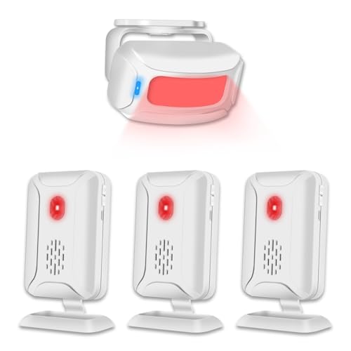 GreenCycle Motion Sensor Doorbell, Wireless Motion Sensor Door Chime - color: Motion Sensor Doorbell with 3 Receivers