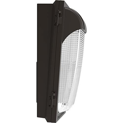 Lithonia Lighting 7.5" Mini LED Wall Pack Outdoor Light Fixture, Building Wall Light, Adjustable Lumens, 4000K Cool White, MVOLT 120-277V, IP65, Glass Lens, Bronze (TWX1 LED ALO 40K MVOLT DDBTXD) - color: Adjustable Lumens | 4000K Cool White, size: 12" H