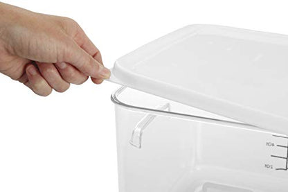 Rubbermaid Commercial Products-FG630400 Plastic Space Saving Square Food Storage Container For Kitchen/Sous Vide/Food Prep, 4 Quart, Clear, LID SOLD SEPARATELY (Pack of 2) - size: 4 Qt. (Pack of 2), style: Container