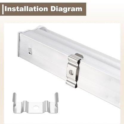 MECCANIXITY T8 Clips Bracket Hanger Fluorescent Tube T8 LED Bulb Holder Clamps Light Fixture Replacement with Screws for LED Integrated Lighting, Pack of 24