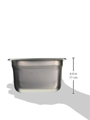 Winco 4" 1/6 Size Deep Stainless Steel Steam Pan/Table Pan, Anti-Jam - size: 4" Deep
