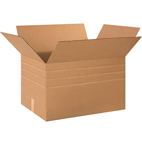 Aviditi Corrugated Cardboard Multi-Depth Shipping and Mailing Boxes, 24" L x 18" W x 18" H, Brown/Kraft, Easy-to-Assemble, Great for Small Businesses (Pack of 15)